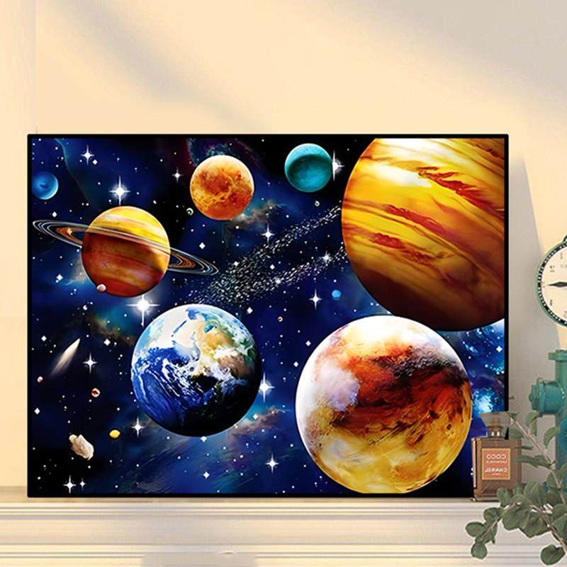 风景钻石画2024新款星球行星儿童手工贴钻十字绣粘钻客厅卧室满钻,居家布艺,钻石绣,淘宝优惠券,粉丝福利购,淘宝优惠卷