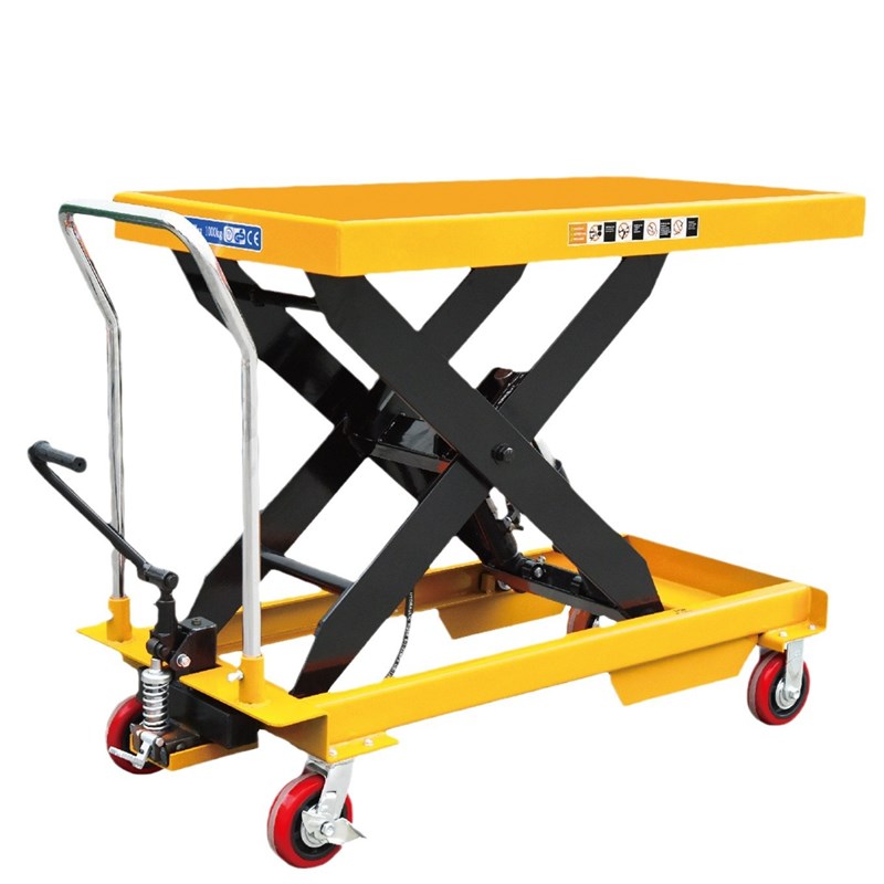 PTD1000手动液压平台车1T油压台车模具平台车脚踩液压升降平台车