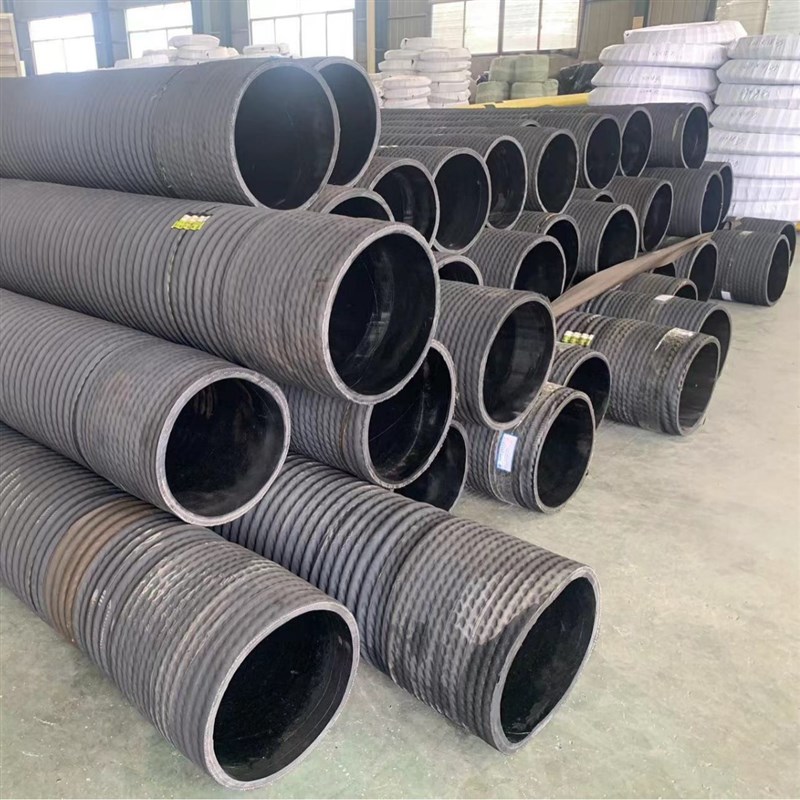 大口径高压吸水胶管高耐磨吸砂管黑色钢丝橡胶管软管suction hose