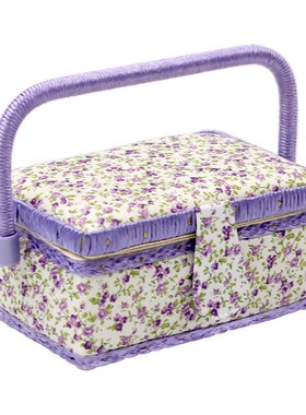 针线盒小号布艺欧式居家日用玫瑰色蓝色针线包跨境缝补工具