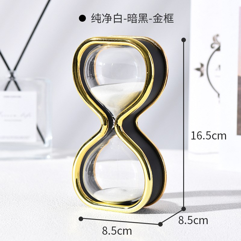 流沙玻璃沙漏 定时器高级感时间沙漏 15分钟沙漏计时器摆件