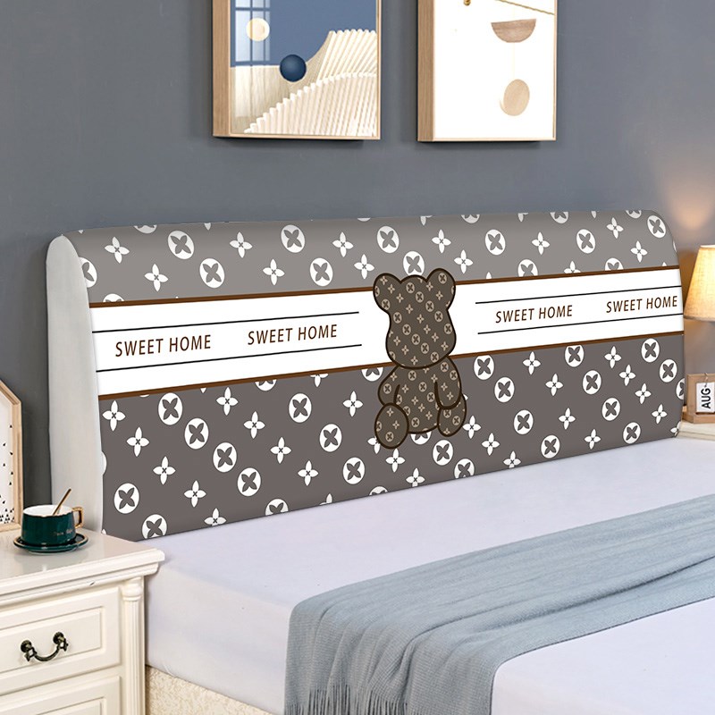 5JN全包床头套罩软包防尘通用2021年新款简单大方木床靠背床头罩