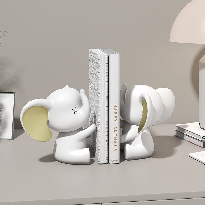 创意简约大象抱抱书档书立摆件书房酒柜装饰品办公室家居礼品