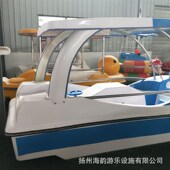 新款 自排水脚踏船双层玻璃钢脚踏船休闲脚踏船公园景区游船观光船