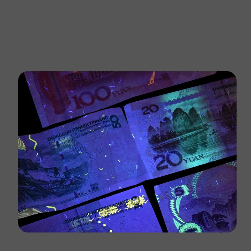 伍德氏灯365nm紫光猫癣灯UV黑镜手电筒5W验钞照玉琥珀蜜蜡紫外灯