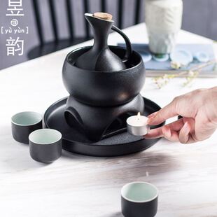 烫酒壶家用热酒器煮酒壶酒具套装 昱韵温酒器花雕酒黄酒温酒壶中式