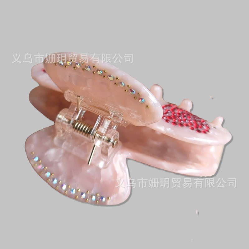 法式复古醋酸发抓发夹后脑勺抓夹小众气质心形中号鲨鱼夹半扎发夹