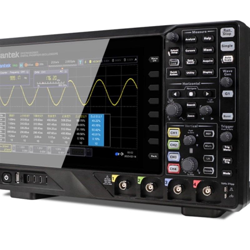 汉泰DPO7204四通道数字示波器500M集7种仪器频谱信号源逻辑分析