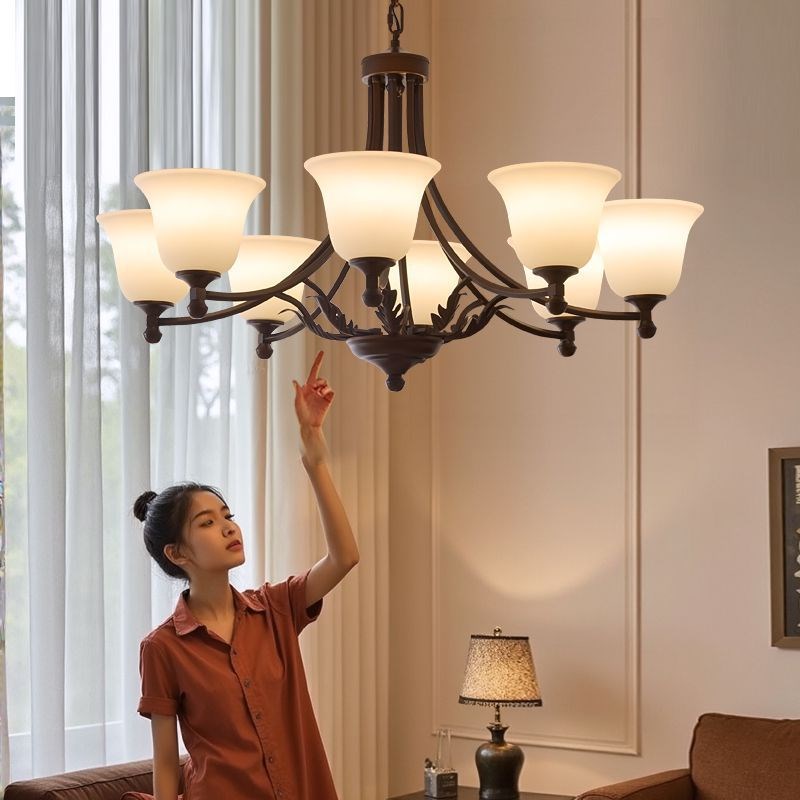 法式客厅吊灯美式复古设计师大厅主灯新款中古风高级感餐厅卧室灯