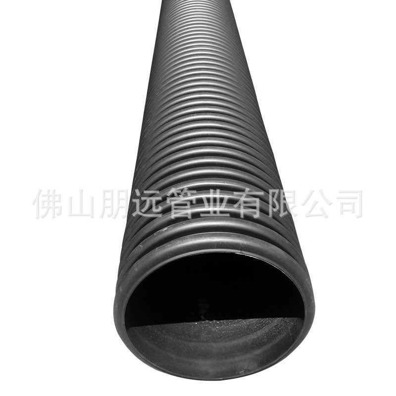 hdpe双壁波纹管黑色大口径下水道管埋地城市小区农村灌溉排水管道