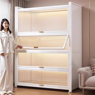 加高收纳柜子客厅多层置物柜卧室玩具零食家用防尘储物柜亚克力门