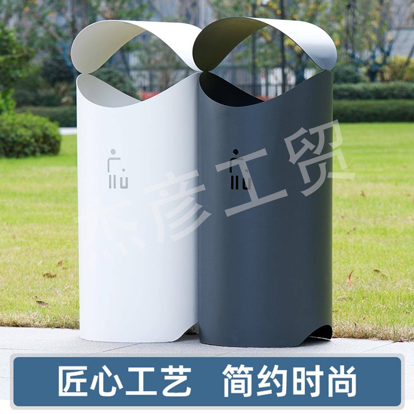 室内果皮箱户外垃圾桶不锈钢小区大号景区公园市政环卫分类垃圾桶