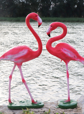 仿真火烈鸟雕塑商场橱窗装饰婚庆拍摄道具园林景观售楼处装饰