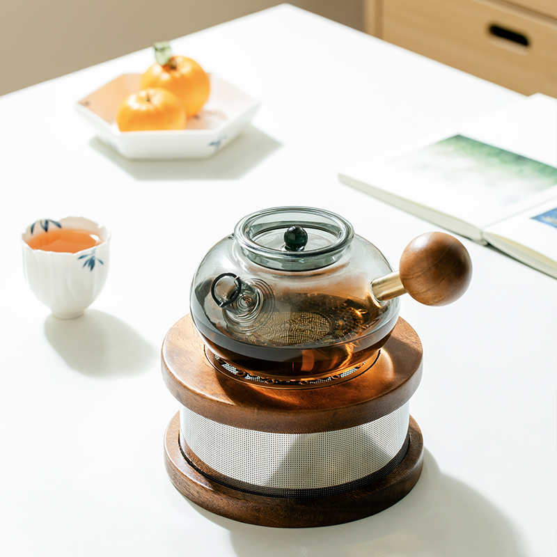 观策器隐玻璃茶壶保温底座蜡烛煮茶炉加热陶瓷温茶炉煮花茶水果茶