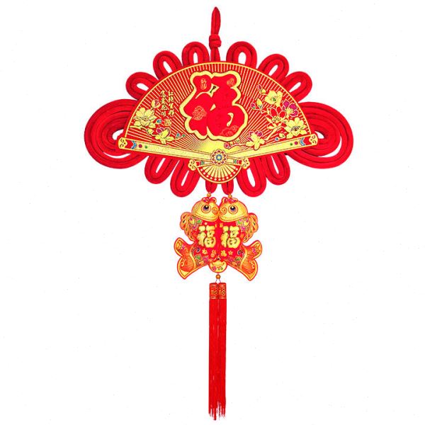 新款扇形中国结双线福字大号平安结新年春节喜庆装饰新房挂件挂饰