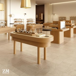 展示柜香氛店中岛展示台商场美妆货架摆放展示架香水精油双圆展桌