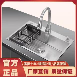 厨房不锈钢洗菜盆水槽单槽双槽家用厨房手工加厚洗碗盆菜池台上下