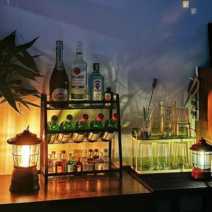桌面酒架置物架家用铁艺简约酒柜展示架多层洋酒陈列整理架摆放架