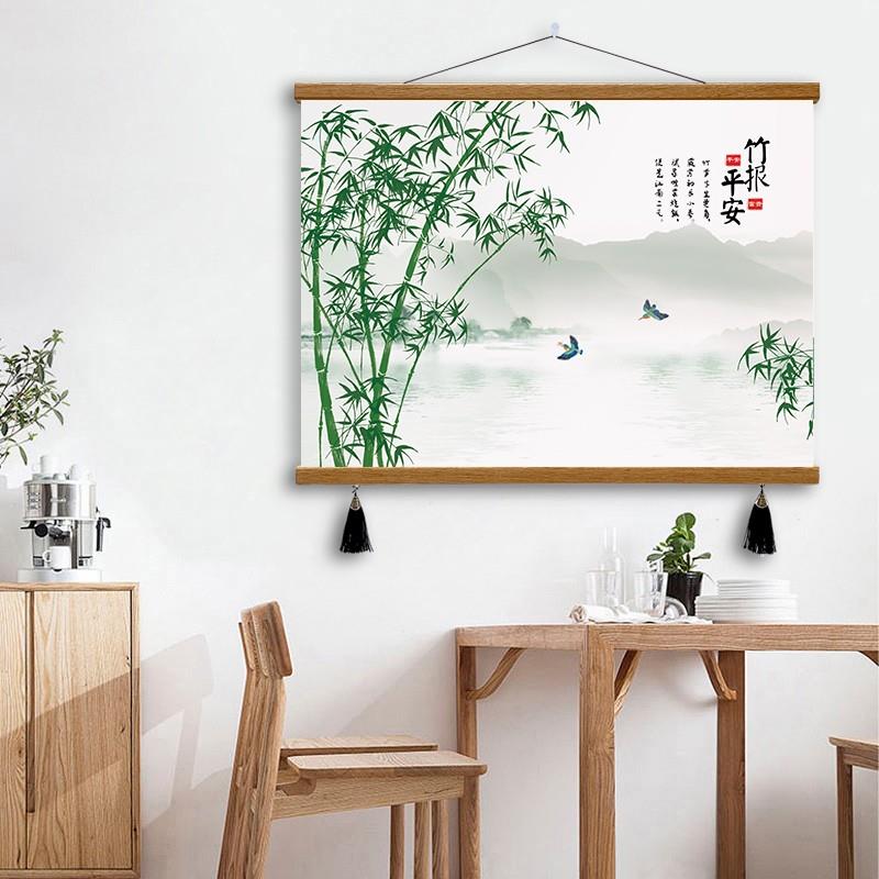 来图定制新中式竹报平安装饰画 画客厅电表箱遮挡挂画 画饭厅荷花图片