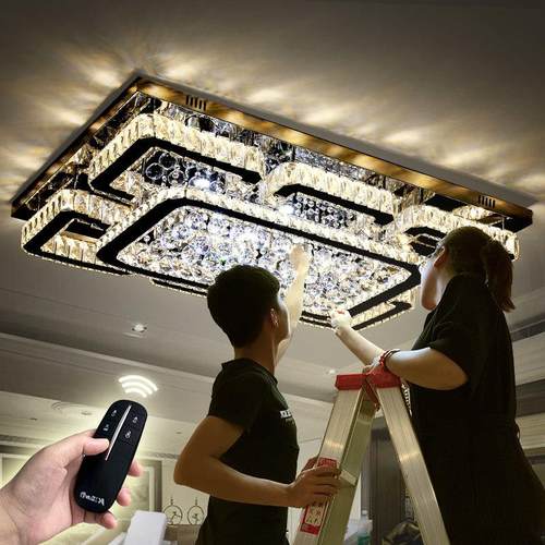 客厅主灯2024新款现代轻奢大气水晶灯led吸顶灯高档全屋灯具套餐