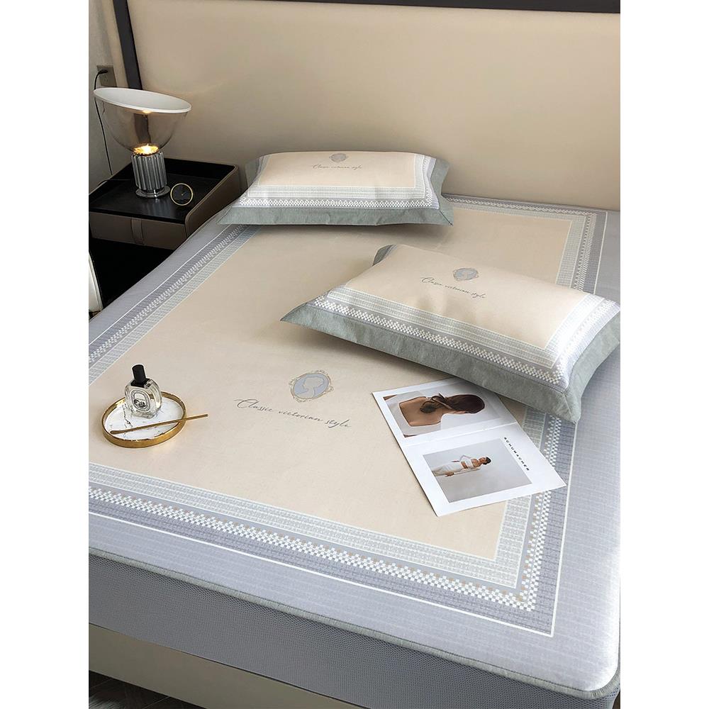 采购产品夏季轻豪华风格数码印花垫三件套，可水洗和机洗裸床单，