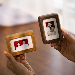 高级感实木相框3寸2宝宝简约迷你小相框情侣摆台洗照片打印加相框