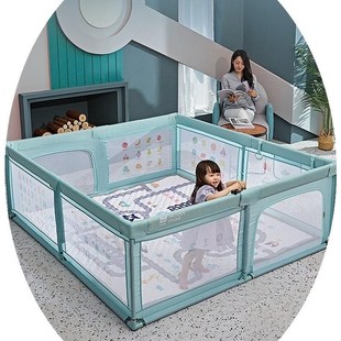 速发婴儿围栏床上地上两用床下挡板防护栏地用宝宝爬行垫围栏一体