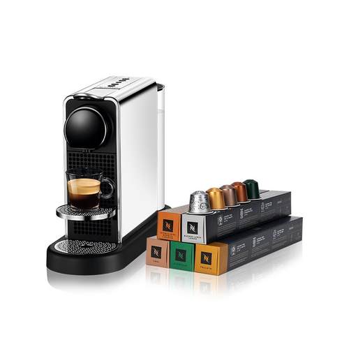 Nespresso Citiz Platinum家用小型胶囊咖啡机含温和淡雅50颗胶囊