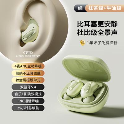 蛇圣小悠入耳式蓝牙耳机主动降噪耳机睡眠专用AMSR可侧睡超隔音