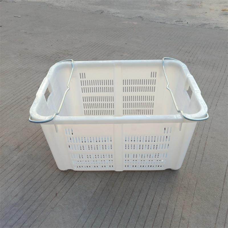 白色塑料周转筐西瓜铁耳箩哈密瓜运输塑料筐透气白色箩厂家