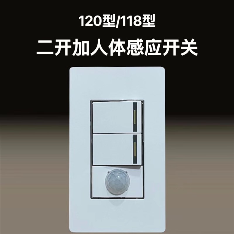 118型/120型二开加人体感应开关感应自带光控白天不启动Z功率50W