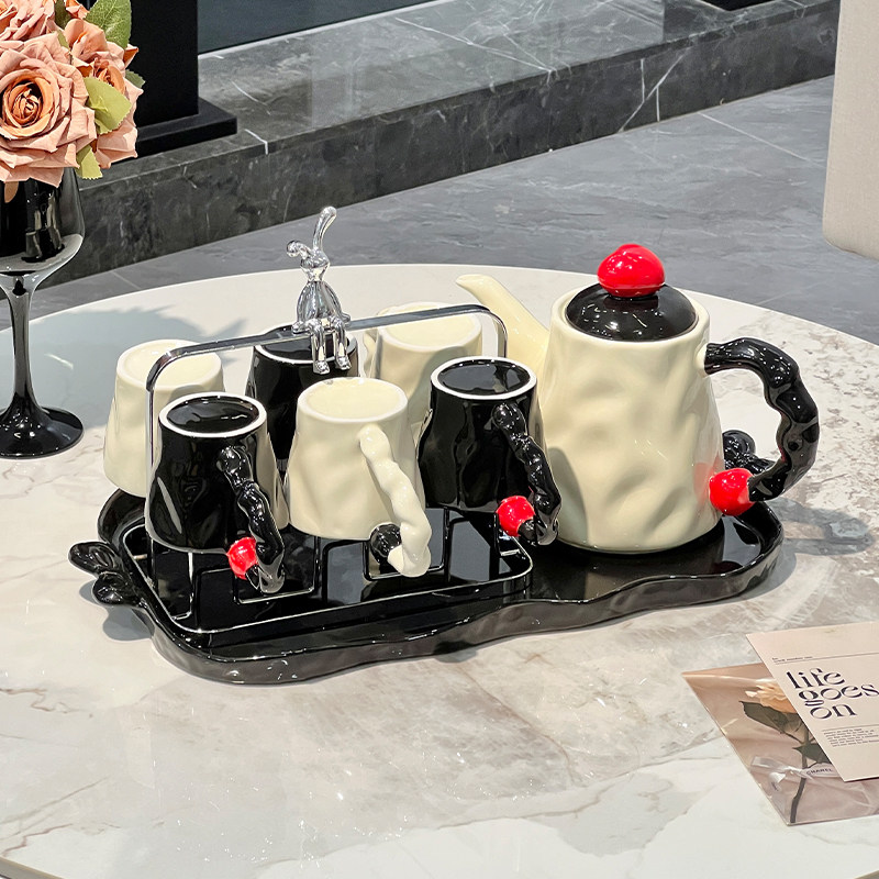 高颜值乔迁新居茶具水壶水杯家用套装客厅茶几陶瓷茶水杯礼盒送人