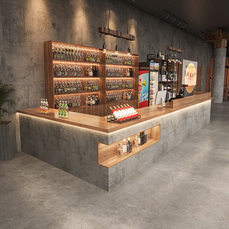 民宿酒店工业风吧台桌收银柜台餐饮商用饭店烧烤店健W身馆转角前