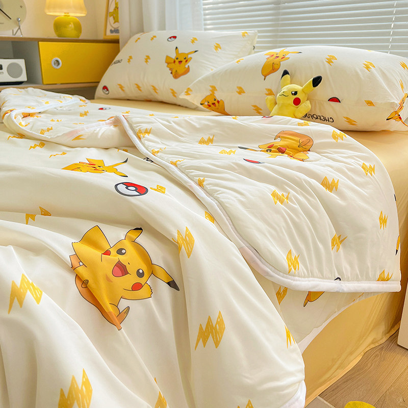 宝可梦皮卡丘夏凉被空q调被儿童夏季被子春秋被宝宝婴儿幼儿园机