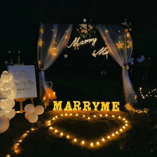 marry me求婚灯p牌霓虹灯字牌嫁给我字母灯求婚道具室外电池款发