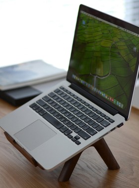 LITTLE DEIGN[桃笔记本电脑支架实木底座凳托增高护抬高