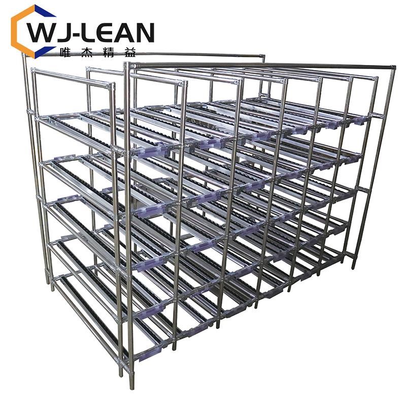 28不锈钢精益管超n市货架标签卡货架流利条货架仓库车间分拣货架