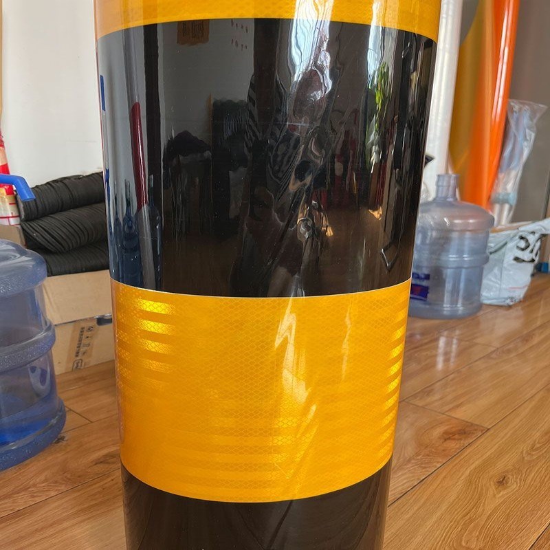 电力电杆工程级EmGP红白黄黑直纹反光膜警示桩警示柱反光膜