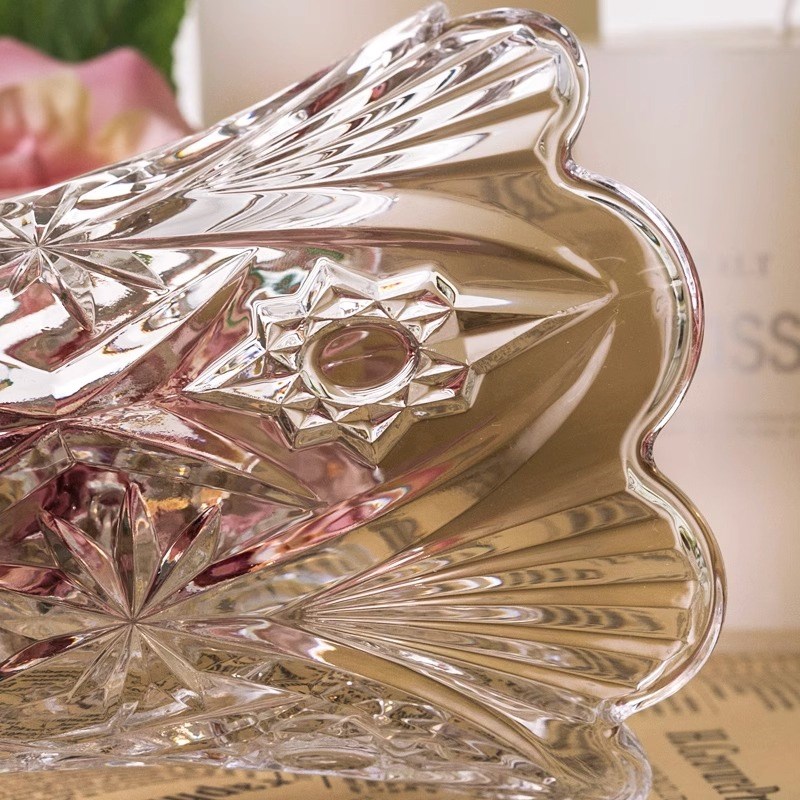 欧式水晶玻璃花瓶 厚重家居摆件 鲜花富贵竹插花瓶花器客厅装饰