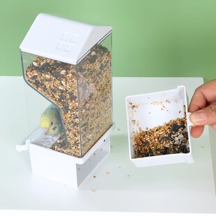 鹦鹉自动喂食器谷壳分离虎皮防撒玄凤挂式防溅一体料器大容量食盒