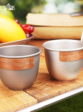 SNOWROCK纯钛茶杯户外便携简约灰色茶具主人杯公道杯白酒杯