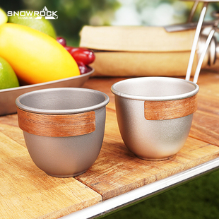 SNOWROCK纯钛茶杯户外便携简约灰色茶具主人杯公道杯白酒杯