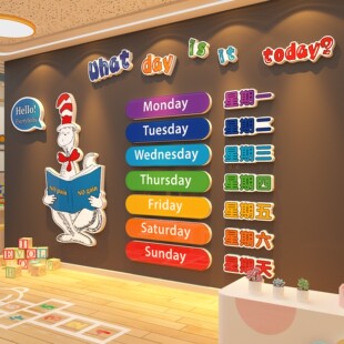 英语角教室班级布置装饰幼儿园环创主题培训机构托管班文化墙面贴