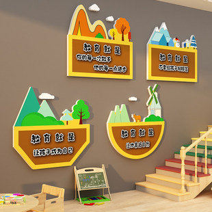 幼儿园环创墙面装饰材料教育主题成品文化托管班教室大厅布置形象