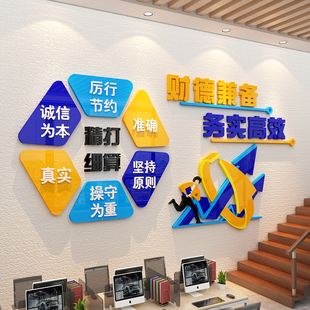 公司财务会计文化墙面装饰办公室员工企业职激励志口号立体标语贴