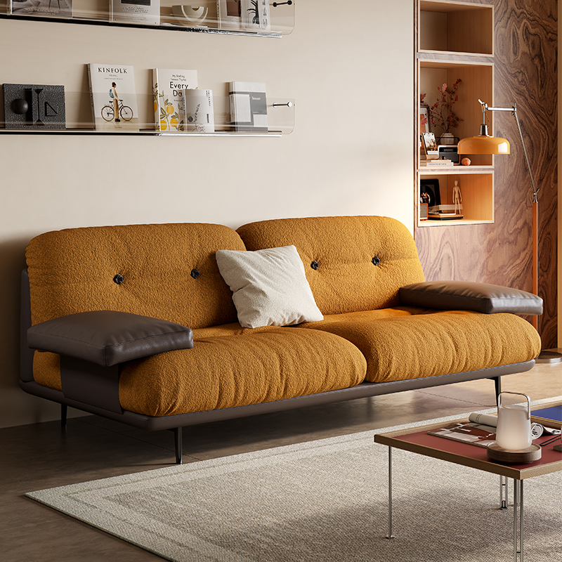 2025新款皮布结合沙发