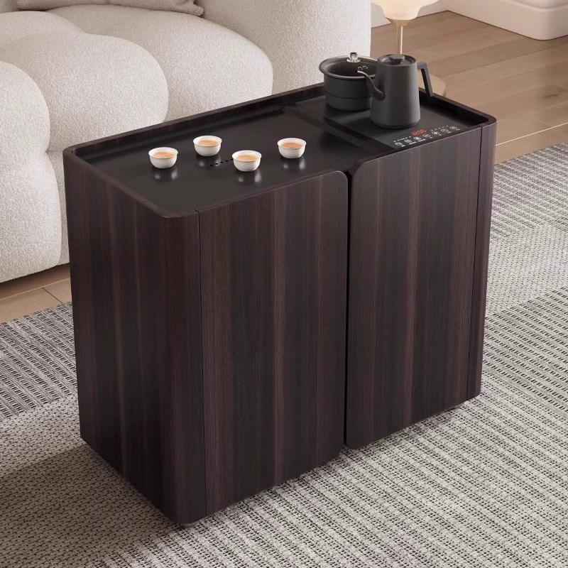 现代实木茶几家用阳台小户型可移动茶车意式极简客厅沙发泡茶边几