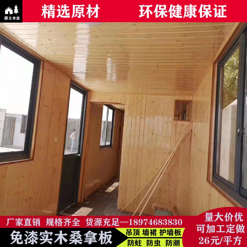 桑拿板吊顶实木免漆扣板木屋阳台防腐松木杉木幼儿园墙裙护墙板材