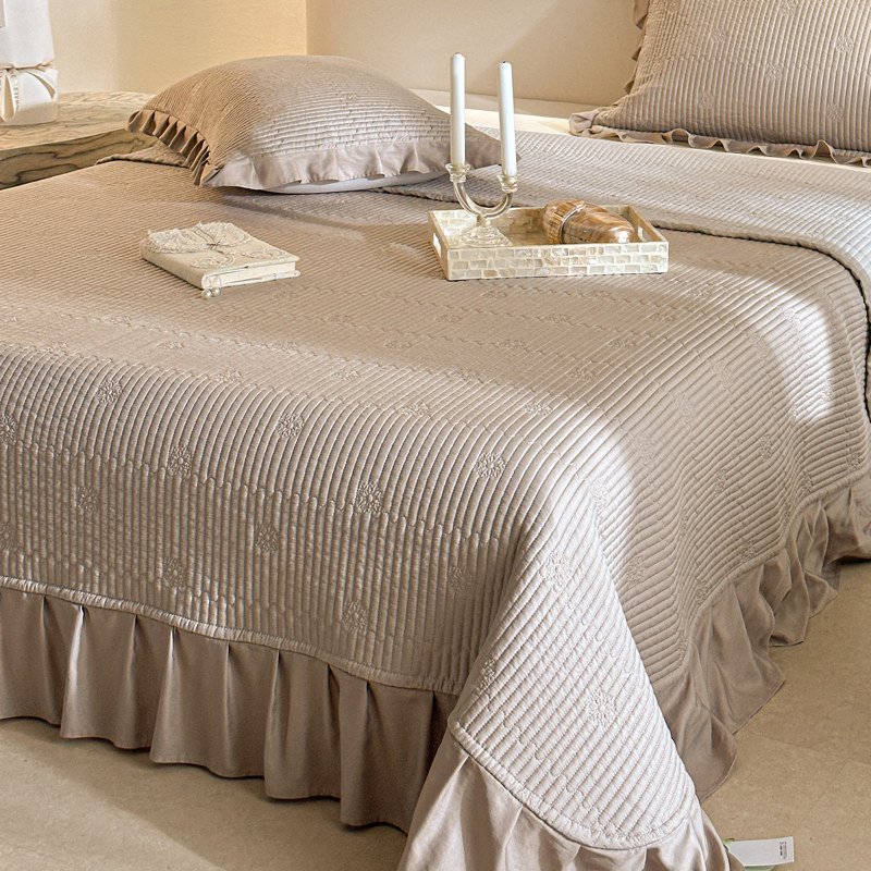 A类高端夏季天丝夹棉床盖单件四季通用防滑绗缝床单三件套母婴级,床上用品,床盖,淘宝优惠券,粉丝福利购,淘宝优惠卷