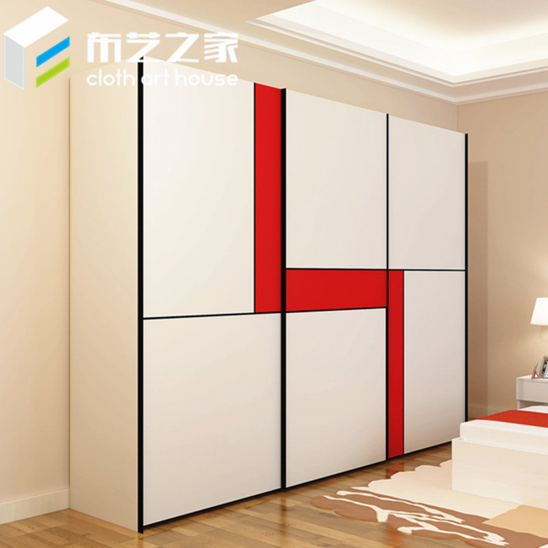 烤漆衣柜卧室移门衣柜板式推拉门衣柜整体简约现代定制衣柜2门3门